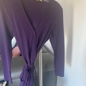 Gently Worn and Dainty Caslon Purple Wrap Dress - Size XS